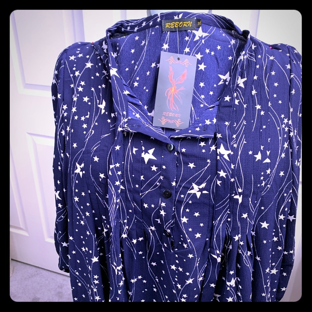 Blue dress/coverup with white stars